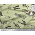 thumbnail image 3 of Soimoi Rayon Fabric Stripe & Airplane Transport Print Sewing Fabric Yard 42 Inch Wide, 3 of 3