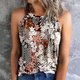 thumbnail image 2 of Playeras,Blusas y Tops,Ropa para Mujer Crop Tank Tops Para Mujer Mujer Vintage Estampado Slim Fit O Cuello Camiseta Top Chalecos Blusa sin mangas (Brown, XXL), 2 of 4