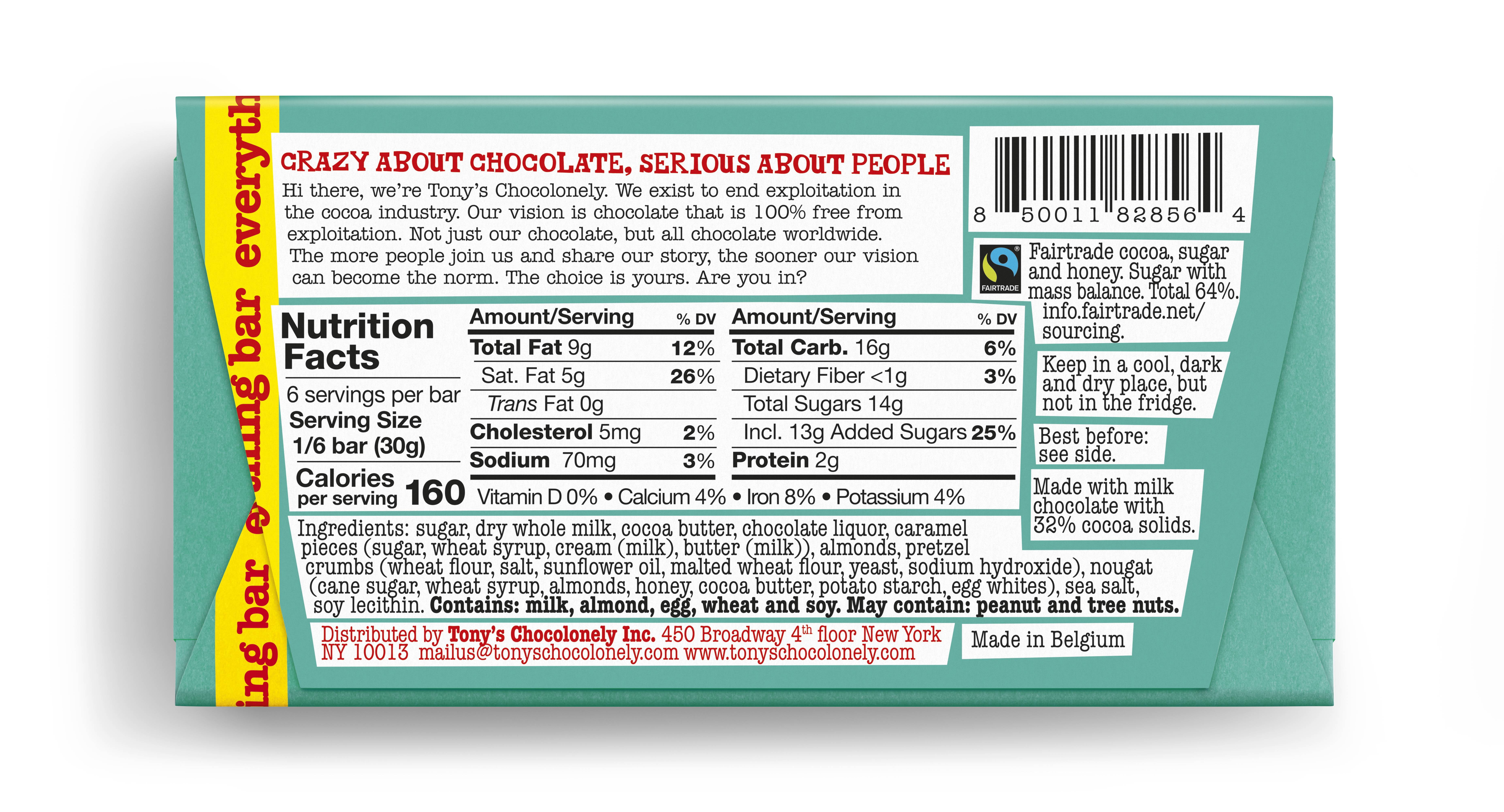 Tony's Chocolonely Milk Chocolate Everything Bar, 6.35 Oz