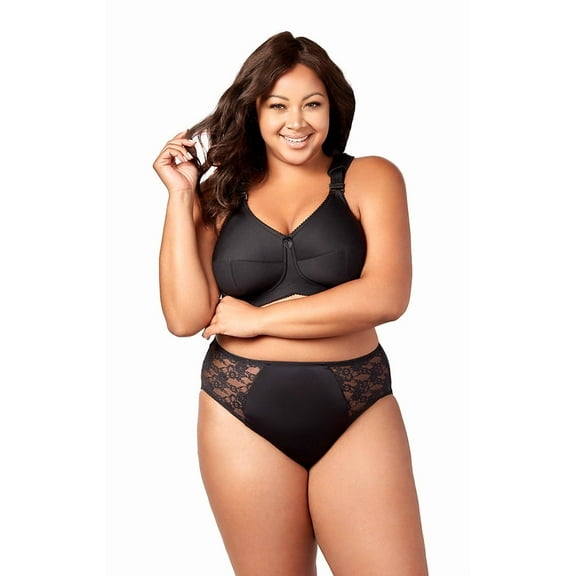 Elila Women’s Plus Size Simple Curves Softcup Bra, Full Coverage Wire-Free, Style 1505 Black