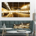 thumbnail image 1 of Train à la Gare avec Lumière du Soleil - Impression sur Toile de Paysage, 1 of 3