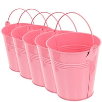 MUSEYA 5Set Metal Buckets for Flowers Planting in Pink for Gardeners Outdoor Decor