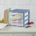 Sterilite 3 Drawer Unit Plastic, Blue Ash