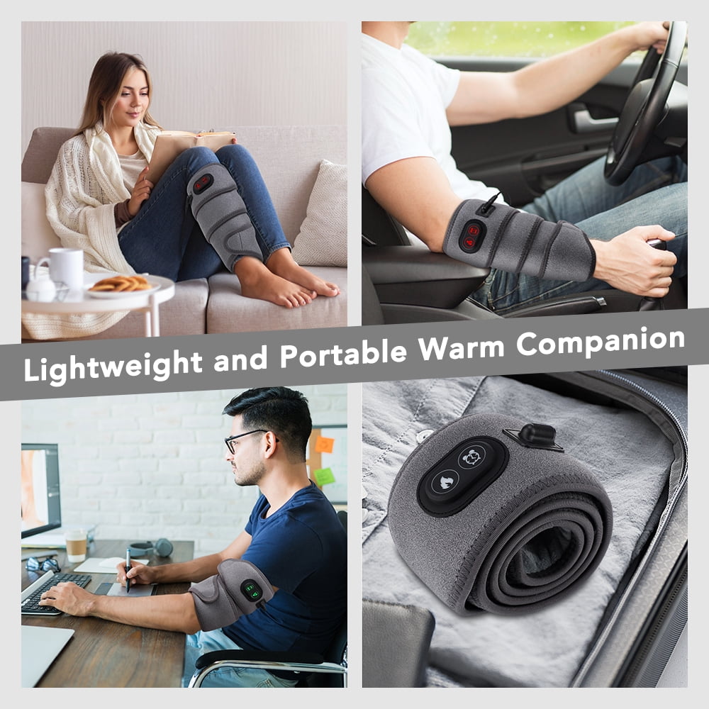 Flexible Heated Wrap for Elbow, Arm & Joints - Fast Soothing Heat with 4 Temperature Settings, Extra-Long 44" Cord (Grey)
