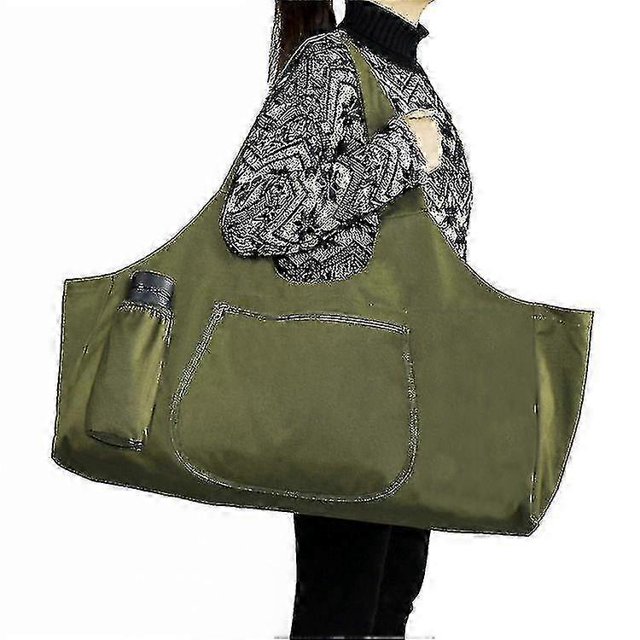 Yoga Mat Bag Large Yoga Mat Tote With Panniers With Side Pockets And Zippers - Green_ssxjv