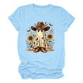 thumbnail image 4 of Yuhangmm Womens Halloween Shirts T Shirt with Cute Graphics Soft Round Neck Casual Tee for Daily Lightweight Top with Playful Design Light Blue XXL, 4 of 4