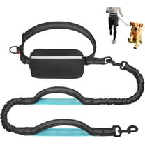Hands Free Dog Lead with Adjustable Waist Belt for Medium Large Dogs, Waist Dog Lead for Running, Walking, Jogging, Hiking with Dual Handles and Durable Bungee