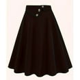 thumbnail image 2 of Diufon Elegant High Waist Skirt for Women Vintage Button A Line Tunic Skirts Ladies Business Pleated Dress, 2 of 7