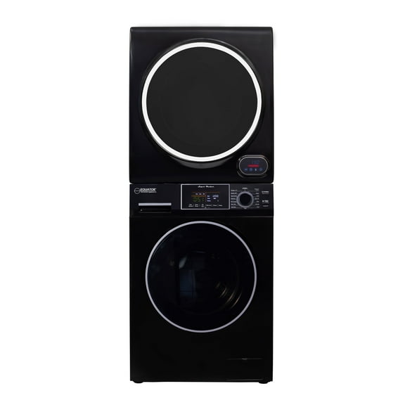 Equator 110V 1.6 cf Washer w/ Pet Cycle & 110V 3.5cf Vented Digital Sensor Dryer in Black