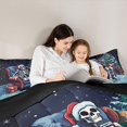 thumbnail image 5 of Homewish Gothic Skeleton Skull Queen Comforter Set, Mystic Christmas Eve Bedding Sets, Cartoon Xms Tree Reversible Bedding Comforter Set, Lightweight Room Decor, 3pcs, 5 of 8