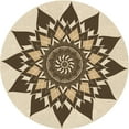thumbnail image 1 of Ahgly Company Machine Washable Indoor Round Transitional Red Brown Area Rugs, 5' Round, 1 of 7