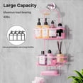 thumbnail image 3 of Hanging Shower Caddy Over Shower Head, Anti-Swing Shower Organizer With Soap Holders, Multi Hooks, Rustproof Bathroom Accessories, Pink, 3 of 4