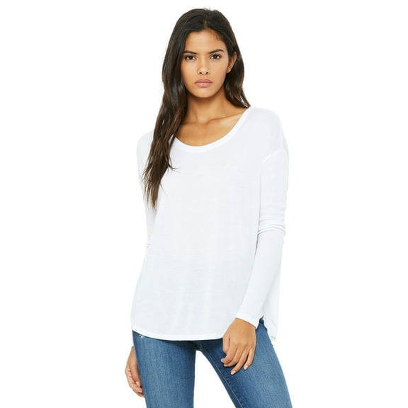 Bella Canvas Ladies' Flowy Long-Sleeve T-Shirt with 2x1 Sleeves - 8852