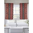thumbnail image 5 of Red Boho Sheer Curtains 45 Inch Length 2 Panels for Living Room, Vintage Ethnic Tribe Voile Kitchen Curtain Set, Luxury Privacy Drapes Window Treatment for Bedroom, 5 of 7