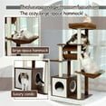 thumbnail image 4 of Demi Bonn 51.4" 6 Levels Cat Tree Wooden Cat Tower Cozy Cat Condo, Spacious Perch, Hammock and Swing Tunnel for Indoor Cats, Brown, 4 of 7