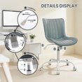 thumbnail image 4 of Fauteuil d'Appoint Pivotant Moderne Gris – Fauteuil Coquille Rembourré avec Rotation à 360° – Chaise Confortable pour Coiffeuse, Réception et Entrée pour Chambre, Salon, Bureau, Bureau à Domicile – Pieds Tube Blancs, 4 of 7