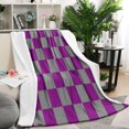 thumbnail image 2 of Luxurious Reversible Soft Cozy Throw Blanket in Checkered Jacquard - Thick & Warm for Bed Couch - Bed Throw Blanket for All Seasons Decorative 50x60in Blanket, 2 of 5
