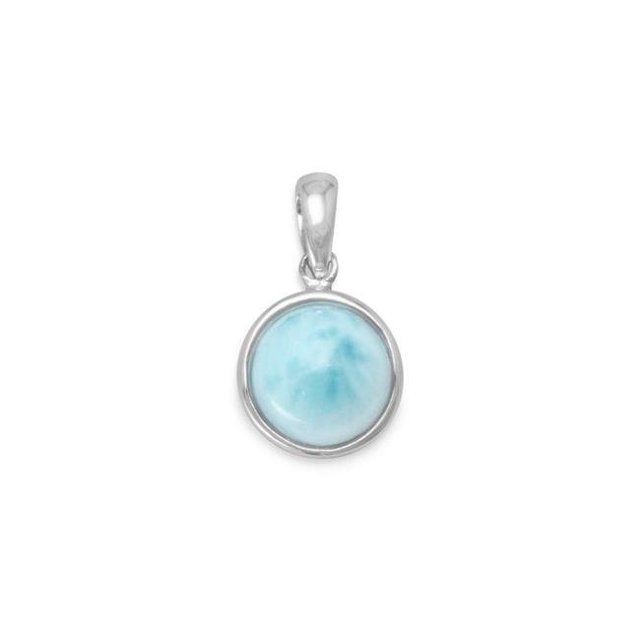 Precious Stars 74276 Pendentif Larimar Bleu en Argent Sterling Forme Ronde