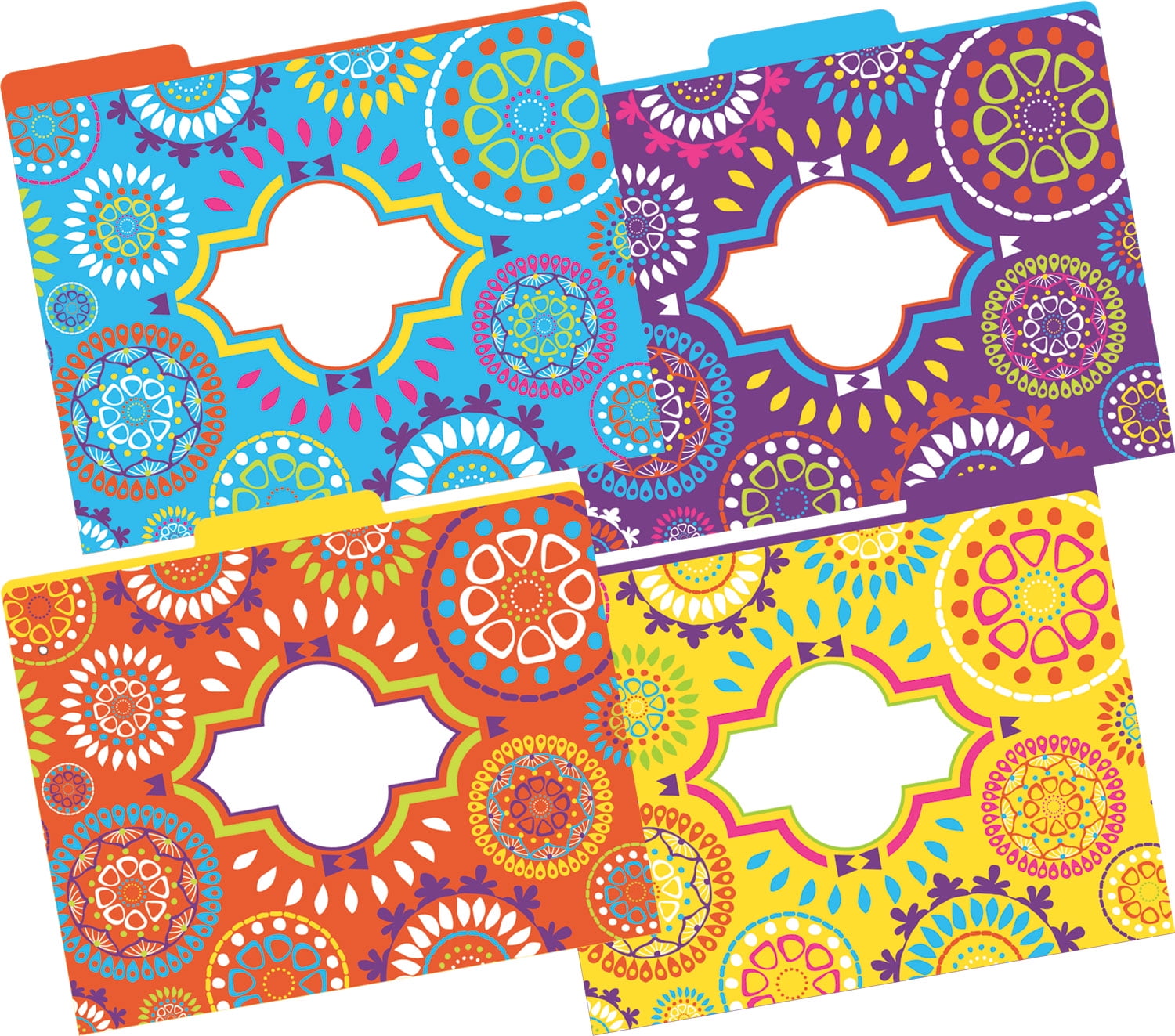 Barker Creek 12 File Folders 30 Peel & Stick Pockets Set - Moroccan (BC3545)