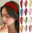 thumbnail image 2 of Leadrop 3cm Women Hairband Wide Non-slip Colorful Comfortable High Toughness Hair Accessories Photo Prop Pure Color Hair Hoop for Daily Life, 2 of 11