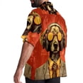 thumbnail image 3 of Retro Dog Men's Short Sleeve Poplin Button Down Shirts - Casual Printed Summer Beach Tops for Men, 3 of 6