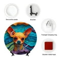 thumbnail image 4 of Honeii Colorful Textured Chihuahua Print Elegant Bone China Decorative Plate, Porcelain Plate,Art Crafts,Ceramic Ornaments for Home Office Wall Decor-10in, 4 of 6