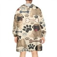 thumbnail image 2 of Wearable Oversized Blanket,Pug and Footprint Wearable Blanket Hoodie for Adults,Cozy Hooded Blankets with Super Pockets,Super Warm Fuzzy Pullover for Women & Men, 2 of 6