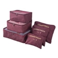 thumbnail image 1 of Injueey Práctico y práctico juego de organizador de maletas para viajes de negocios, 6 cubos de embalaje Almacenamiento y organización del hogar Vino rojo, 1 of 6