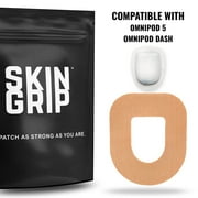 Skin Grip Omnipod Overpatches for Omnipod 5 & Dash – Waterproof, Sweatproof Adhesive Patches for Insulin Pump Protection – Pre-Cut Patches for Omnipod Devices – 20-Pack - Beige