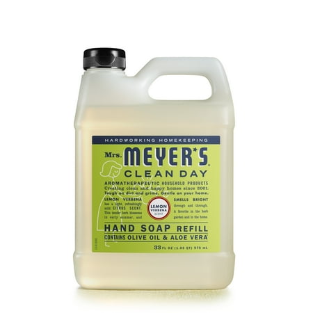 Mrs. Meyer's Clean Day Liquid Hand Soap Refill, Lemon Verbena Scent, 33 Ounce Bottle