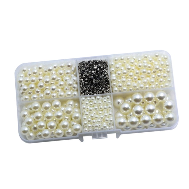 600 piezas de cuentas sueltas para manualidades, brillantes, decorativas, redondas, versátiles y hechas a mano. Beige