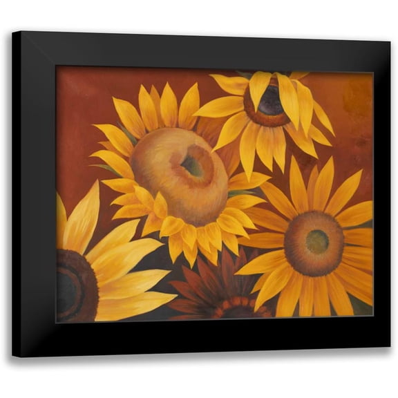 Rhyan, Vivien 14x12 Black Modern Framed Museum Art Print Titled - Sunflowers I