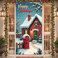 thumbnail image 4 of Decorative Design Happy Holidays Snowfall Santa Postbox Christmas House for Winter Decoration Outdoor Party Home Decoration, 4 of 9