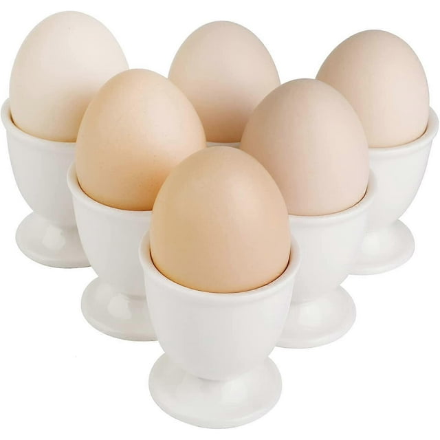 Ceramic Soft Hard Boiled Egg Cups Holder Set of 6 for Breakfast Brunch Soft Boiled Egg Holder egg cups -