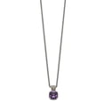thumbnail image 2 of Shey Couture  Sterling Silver with 14K Accent 18 Inch Antiqued Cushion Checkerboard Amethyst Necklace, 2 of 3