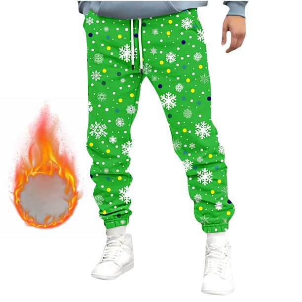 Pantalones largos para hombre, pantalones deportivos ajustados para correr, pantalones deportivos con cordón, pantalones con estampado navideño, pantalones para hombre