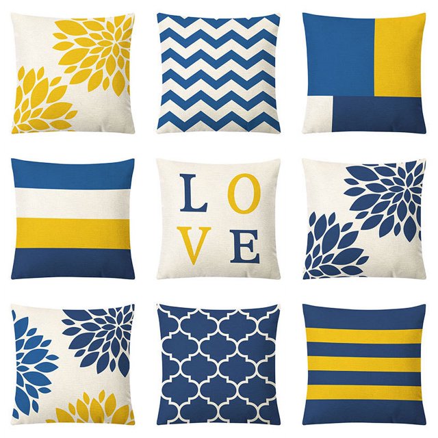 Juego de 9 fundas de cojín decorativas, decoración moderna y sencilla para S