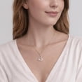 thumbnail image 2 of LeCalla 925 Sterling Silver Necklace for Women | Round-Cut Cubic Zirconia Pendant Necklace, 2 of 7