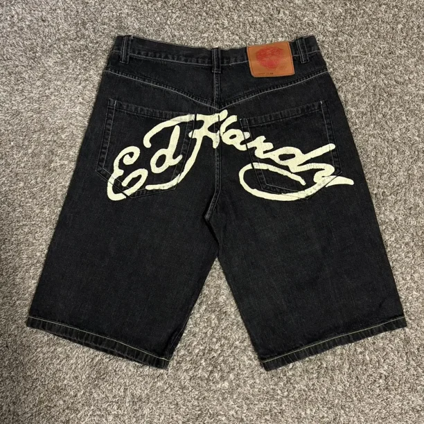 Pantalones cortos Y2K para hombre y mujer, Shorts holgados con estampado de letras, Estilo Vintage, Hip Hop, Harajuku, Verano