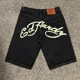 thumbnail image 1 of Pantalones cortos Y2K para hombre y mujer, Shorts holgados con estampado de letras, Estilo Vintage, Hip Hop, Harajuku, Verano, 1 of 4