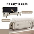 thumbnail image 4 of vidaXL Storage Bench 43.7" Cream Solid Wood Fir&Fabric, 4 of 12