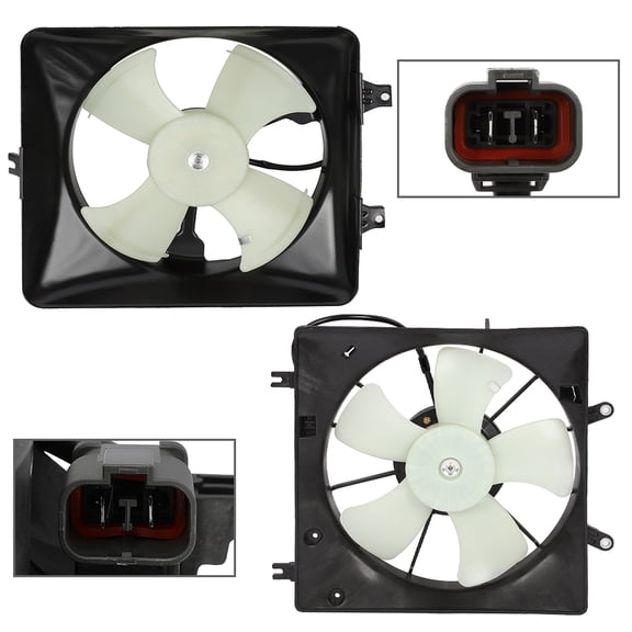 ECCPP 2 x Radiator Cooling Fan 674-59792 19030RCAA01 610690 620-234 674-59793 Replacement fit for 2003-2007 Honda Accord