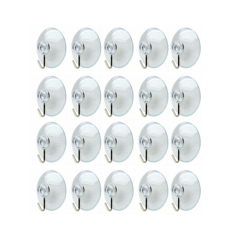 Feelglad 20pcs Heavy Duty Adhesive Wall Hooks Removable Transparent Sticky Wall Hangers Waterproof Reusable Wall Hook for Bathroom and Kitchen