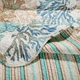 thumbnail image 3 of Barefoot Bungalow Atlantis Coastal Quilted Throw Blanket, Jade, 3 of 4