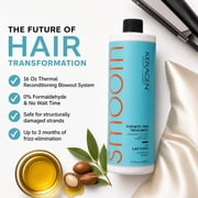 KERAGEN - Brazilian Keratin Smoothing Treatment, Blowout Straightening System for Dry and Damaged Hair, Formaldehyde Free, 16 Oz - Eliminate Curls and Frizz, Fine to Medium Hair