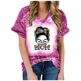 thumbnail image 2 of EQWLJWE Women Autism Mom Life Messy Bun T Shirts Funny Cute Graphic Tees Casual Loose Short Sleeve Tops, 2 of 5