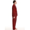 thumbnail image 3 of #FollowMe Mens Plaid Flannel Pajama Set  Stylish & Cozy Winter Sleepwear (Black Red Buffalo Plaid, Medium), 3 of 4