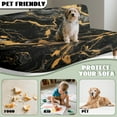 thumbnail image 7 of SCRAWLGOD Marble Print Golden Black Dustproof Futon Covers, Cozy Sofa Bed Slipcovers, Mattress Cover for Futon Sofa Bed, Armless Sofa Cover with Elastic Bottom for Pets, Dogs, 7 of 7