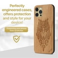 thumbnail image 2 of Case Yard Wooden Case Outside Soft TPU Silicone, Slim Fit Shockproof Wood Protective Phone Cover for Girls Boys Men and Women, Supports Wireless Charging Owl 4 Design case for iPhone-12/12-Pro, 2 of 7