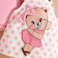 thumbnail image 5 of HCNTES Baby Girl Clothes Baby Girl Romper Ruffle Short Sleeve Cute Bear Cartoon Jeans Skirt Outfit Set(6-9 Months,S168-Pink), 5 of 6
